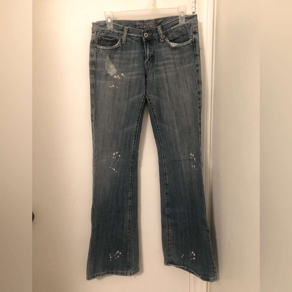 Miss Me embroidered low rise flair jeans